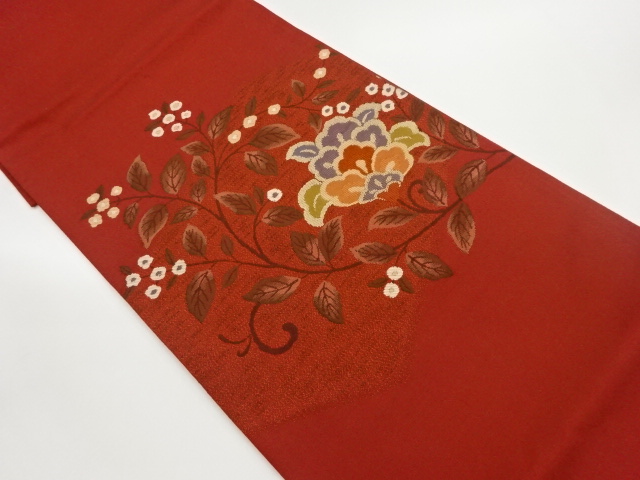 JAPANESE FUKURO OBI / WOVEN FLOWER ARABESQUE